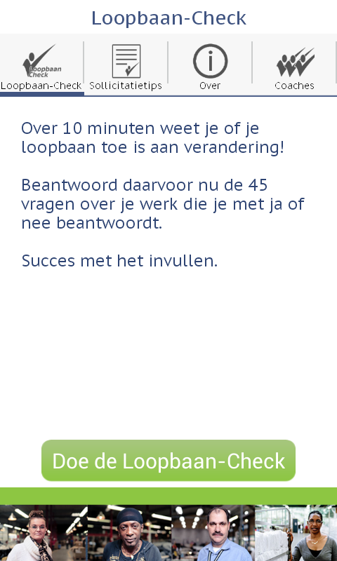 Loopbaan-Check android intro